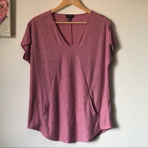 💜 3/$15 Jones New York split sleeve pocket tee - Medium